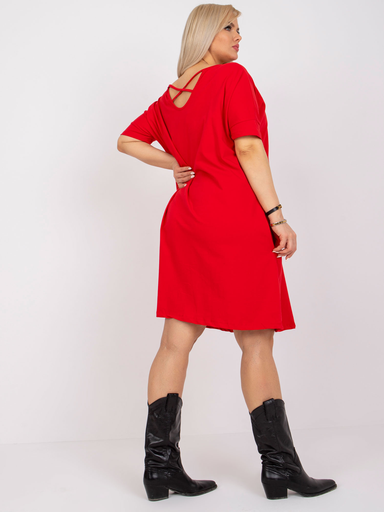 Bellamy Red Plus Size Short Sleeve Dress