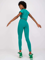 Ciemnozielone legginsy damskie na co dzień Brigitte