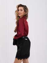 Burgundy shirt for holidays with a shiny motif.