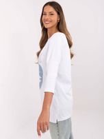 Hurtownia Biała luźna bluzka damska z bawełny