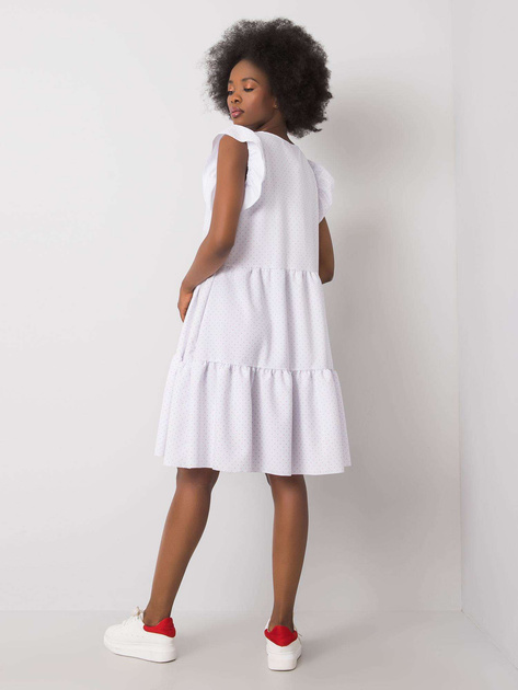 Biała sukienka w groszki Aubriella RUE PARIS