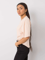 Brzoskwiniowy t-shirt bawełniany Donna RUE PARIS