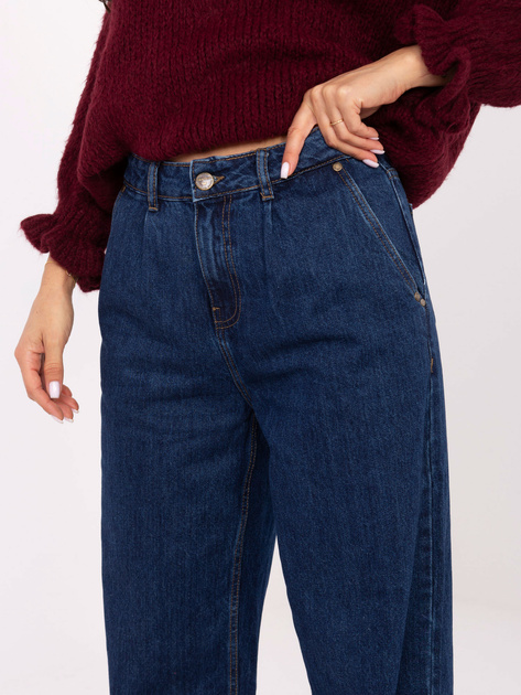 Ciemnoniebieskie damskie jeansy wide leg SUBLEVEL