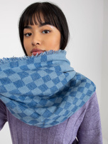 Hurtownia Niebieski damski komin zimowy z wełną 