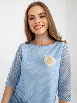 Hurt Light blue dress blouse with 3/4 sleeve.