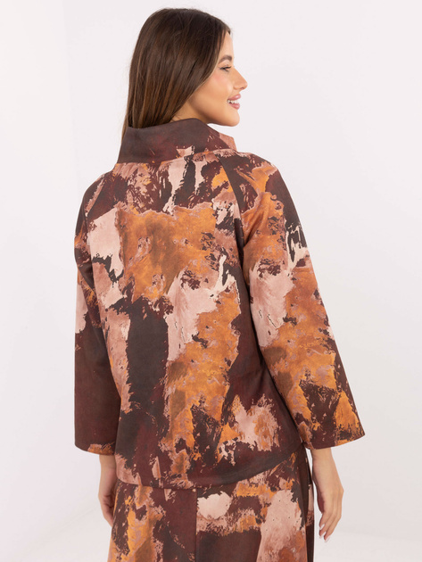 Ciemnozielono-ciemnożółta narzutka z zapięciem na guzik