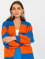 Hurt Niebiesko-pomarańczowy kardigan z szerokim rękawem OCH BELLA 