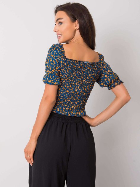 Niebieska bluzka z marszczeniami Laria RUE PARIS