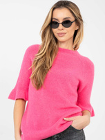 Ciemnoróżowy sweter z domieszką baby alpaki 