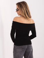 Czarna bluzka hiszpanka basic z bawełny RUE PARIS 