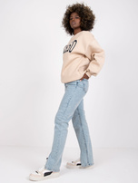 Beżowa bluza dresowa z napisem Madera