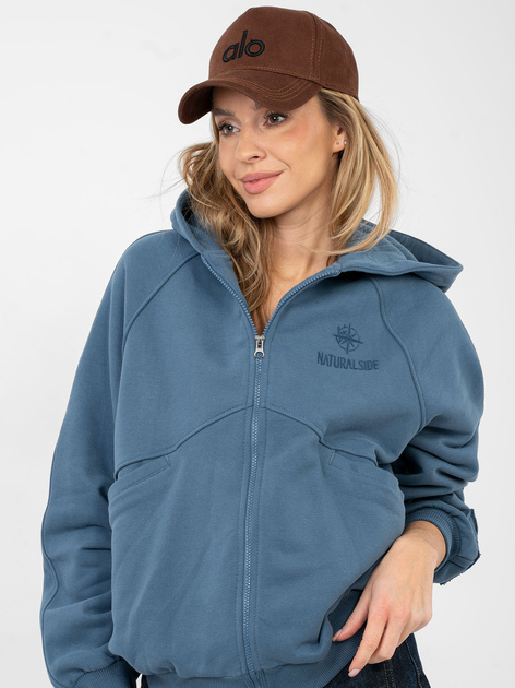 Brudnoniebieska rozpinana bluza z kapturem NATURAL SIDE
