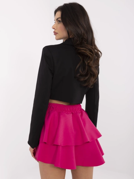Hurt Fuksjowa rozkloszowana spódnica z naszywką