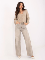 Szaro-beżowe jeansy z szeroką nogawką SUBLEVEL