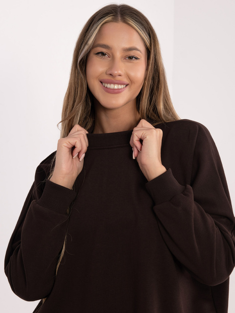 Czekoladowa dresowa sukienka basic z bawełny