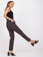 Czarne spodnie materiałowe z paskiem Kyoto