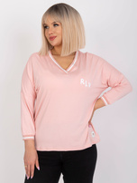 Svetlorozová asymetrická blúzka plus size Marianna.