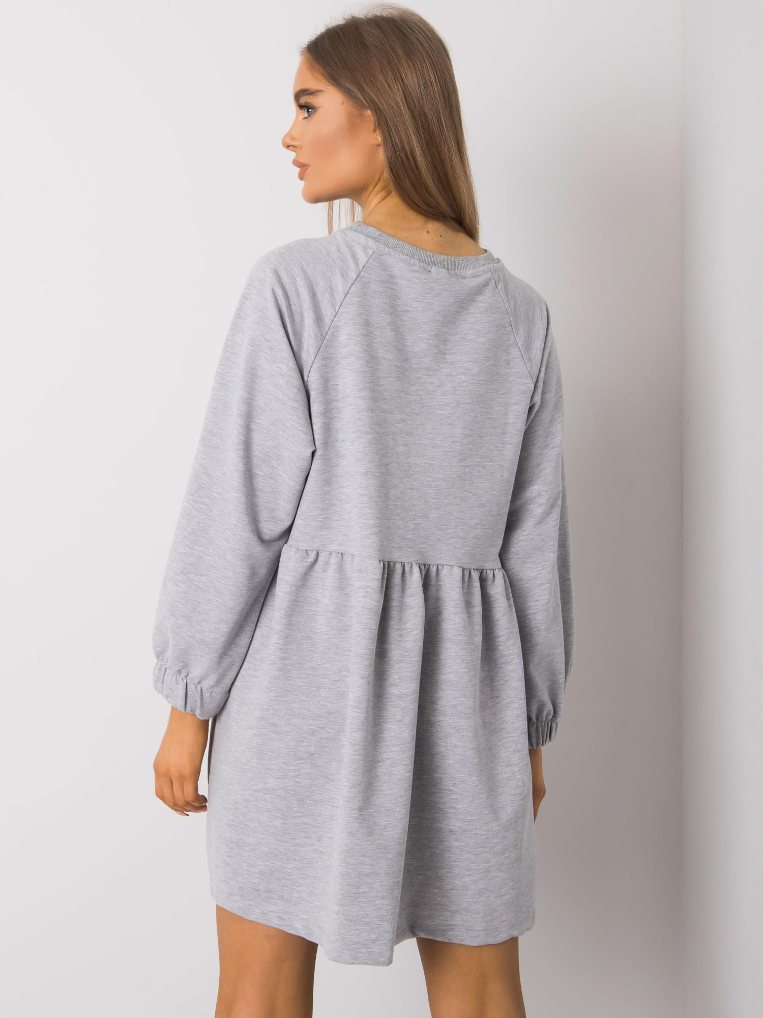 Grey Melange Long Sleeve Bellevue Dress