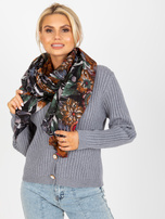 Hurtownia Czarna wzorzysta chusta z bawełny