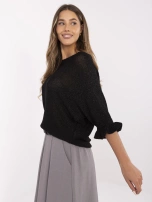 Czarny sweter oversize z kokardą na plecach