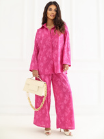 Fuksjowy letni komplet z wypukłym wzorem RUE PARIS