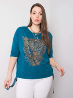 Morska bluzka plus size z aplikacją Darren