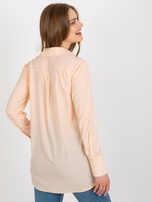 Hurt Brzoskwiniowa damska koszula klasyczna z kołnierzem