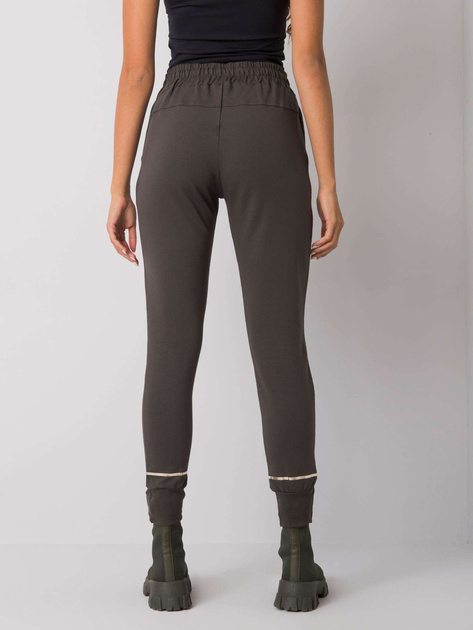 Ciemne khaki spodnie dresowe z nadrukiem Larissa