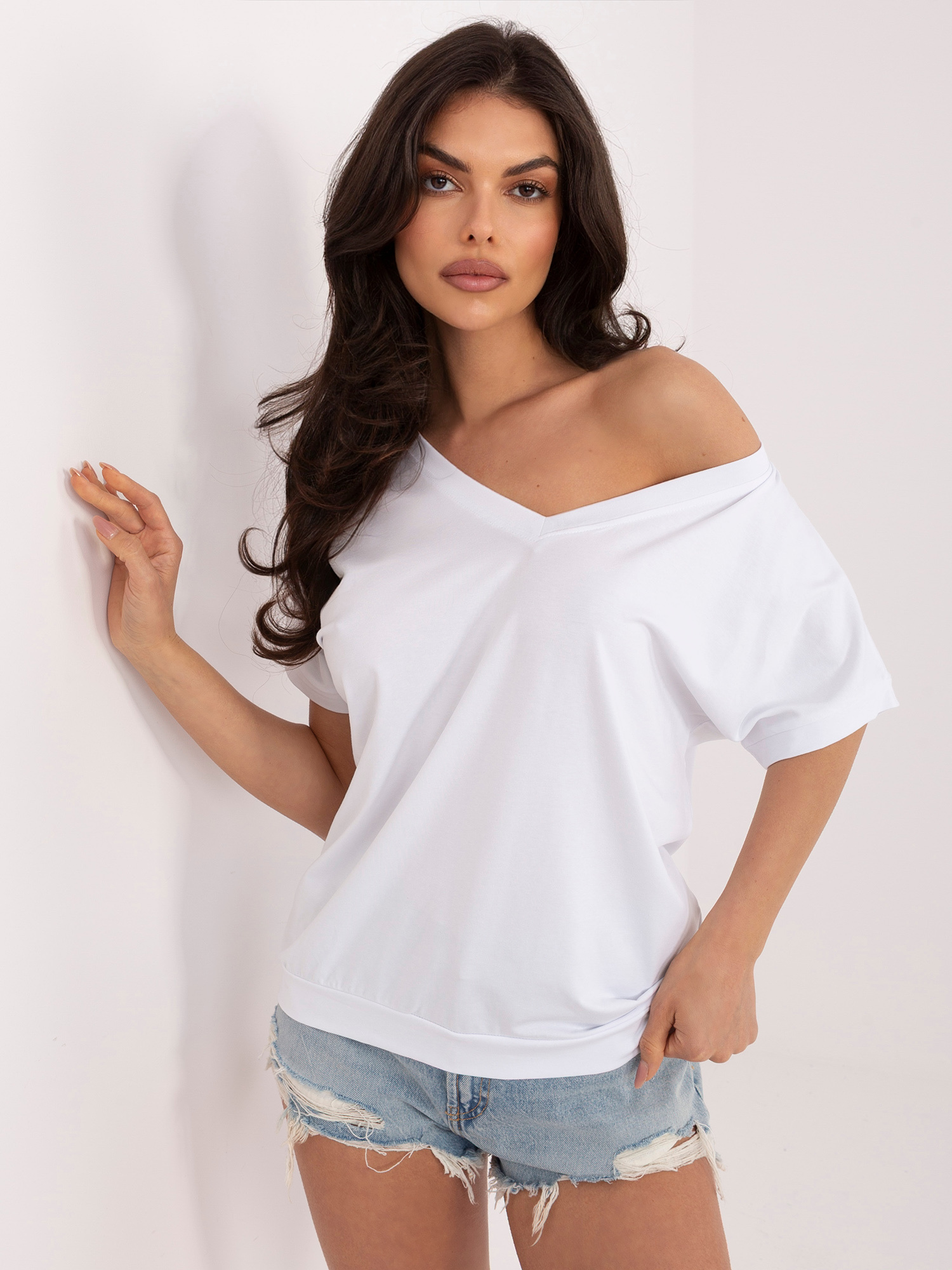 Biała damska bluzka oversize z bawełny RUE PARIS 