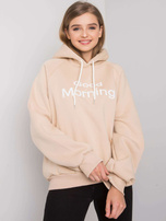 Beżowa ocieplana bluza oversize z kapturem Alice