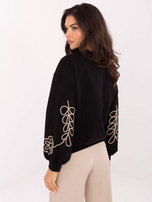 Czarna bawełniana bluza z haftem