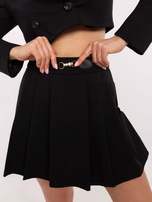 Hurt Czarne damskie spódnico-spodenki z plisowaniem