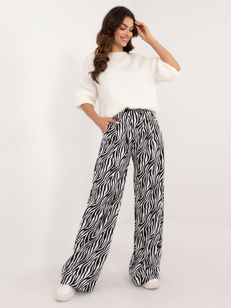 Hurtownia online Biało-czarne szerokie spodnie w zebrę