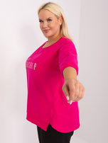 Hurt Ecru bawełniana bluzka plus size z aplikacją