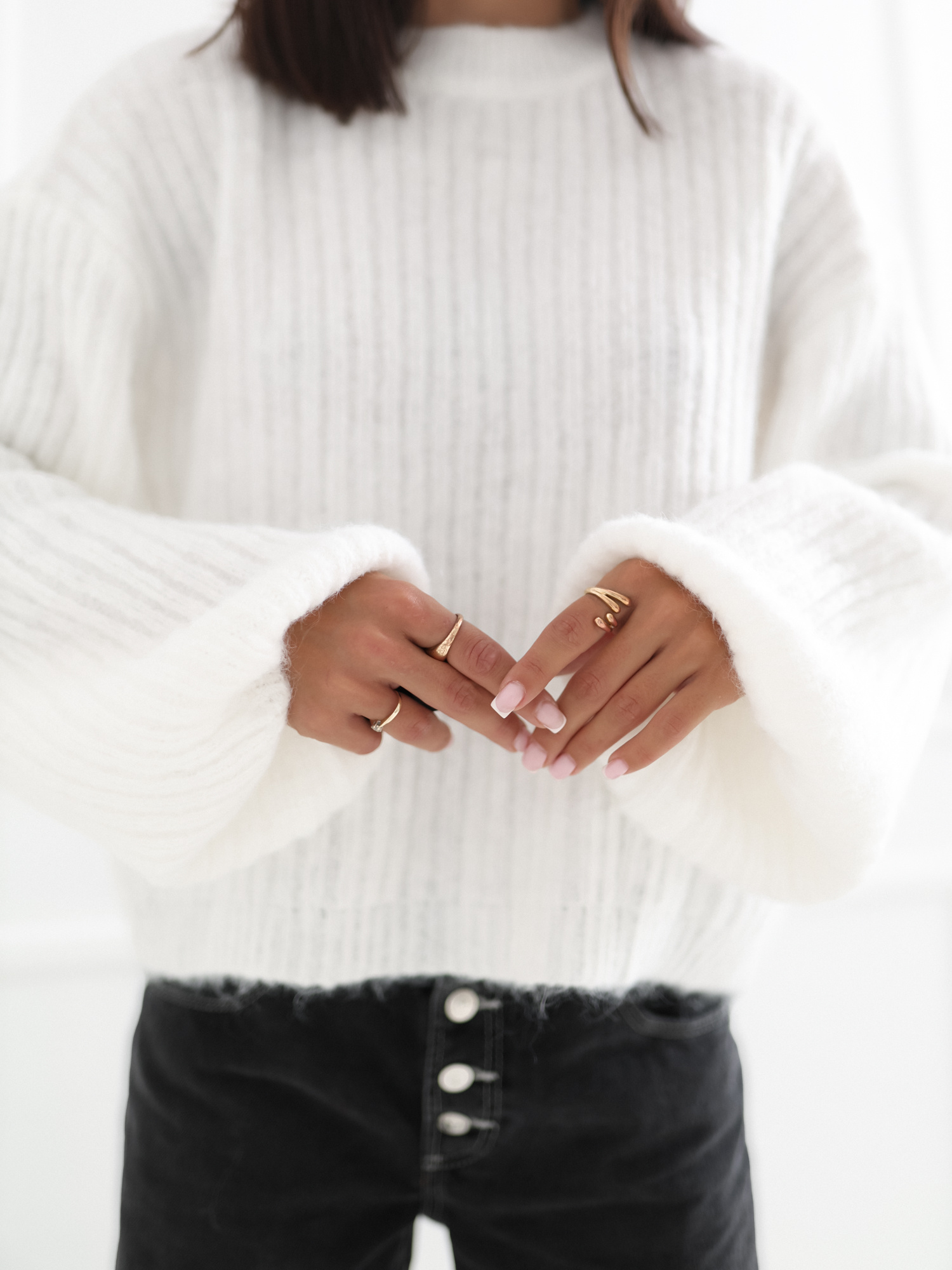 Soft oversized striped sweater.