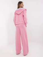 Hurt Różowy damski komplet ze wstawkami z bawełny
