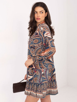 Dunkelblaues Kleid mit Druck Milah.