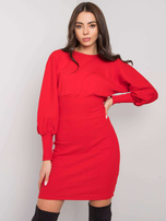 Czerwona sukienka prążkowana Leticia RUE PARIS