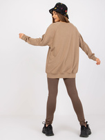 Dunkelbeige Basic Kapuzenpullover Remy.