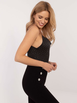 Hurtownia Czarny elegancki top na ramiączkach