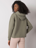 Light khaki quilted basic hoodie Melanie.