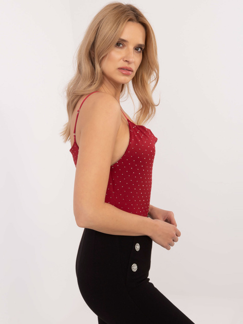 Hurtownia Bordowy dopasowany top na imprezę