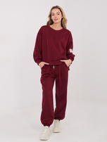 Bordowy komplet ze spodniami joggerami 