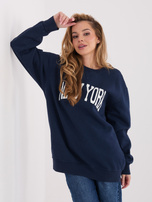 Granatowa dresowa bluza z nadrukiem