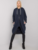 Granatowa rozpinana bluza z kapturem Mayar