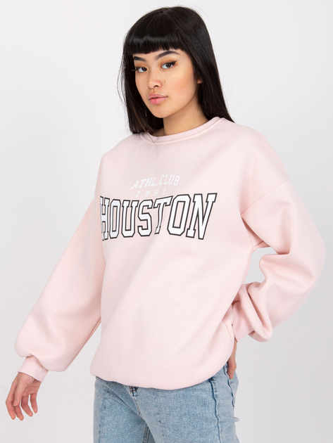 Jasnoróżowa bluza dresowa z nadrukiem Los Angeles