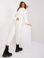 Hurt Ecru-fluo pomarańczowy dresowy komplet damski