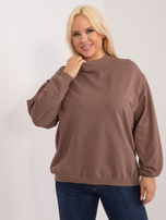 Brązowa bluza plus size bez kaptura Harmony