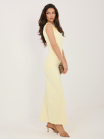 Jasnożółta elegancka sukienka bez rękawów RUE PARIS