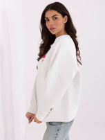 Ecru damska bluza z kontrastowym napisem 